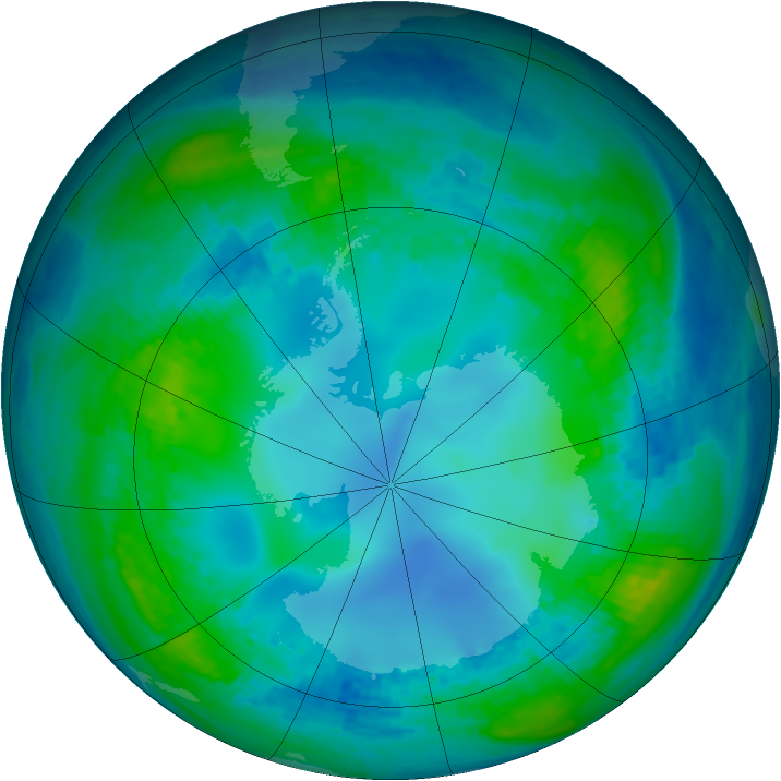 Antarctic ozone map for 11 May 2003